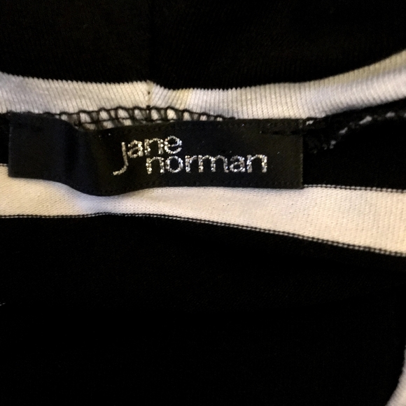 Jane Norman Top Striped Black & White Size 10 - Picture 4 of 5